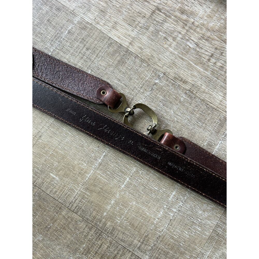 Vintage Gina Firenze XL Genuine Leather Horsebit Belt Brown Equestrian - Picture 6 of 12